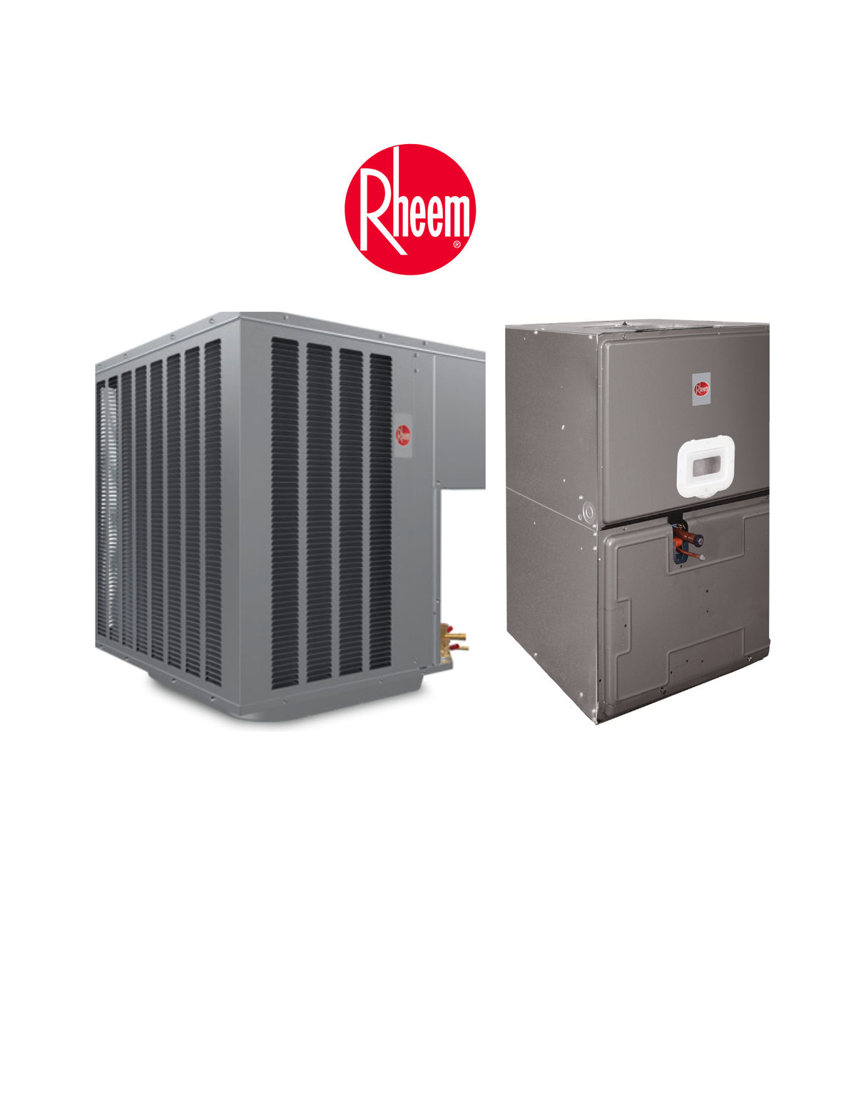 Rheem 3 Ton AC system with 15.2 SEER2